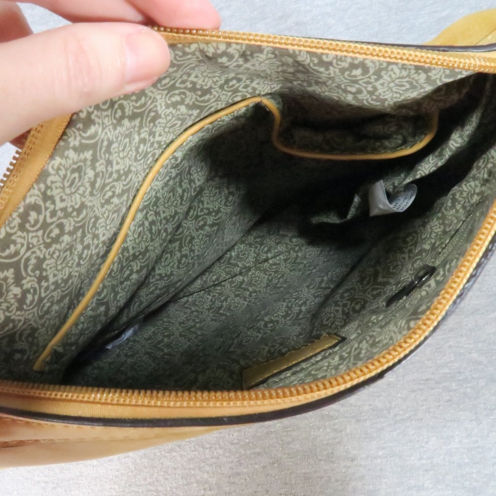Joy Susan Vegan Leather Crossbody Bag Brown Mustard Yellow Clutch Pouch Lot of 2 - Picture 4 of 16